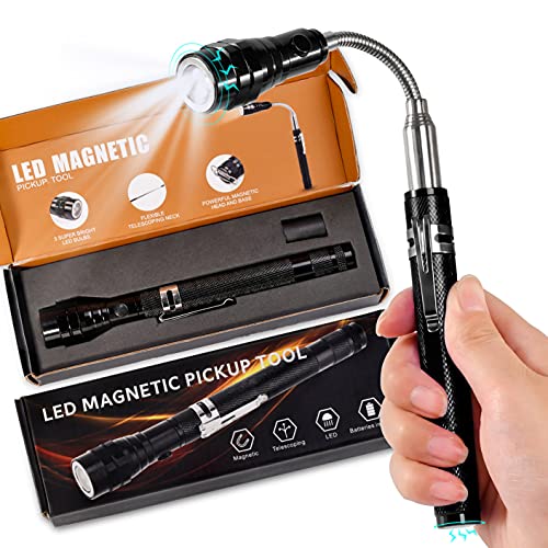 Fathers Day Gifts Magnetic Flashlight Gifts for Dad Men Pickup Tool with LED from Daughter Son Cool Telescoping Gadgets Christmas Stocking Stuffers Gifts for Husband Him