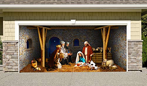 Outdoor Decoration Nativity Scene Christmas Holiday Home Garage Door Decor Banner Billboard 7' by 16'