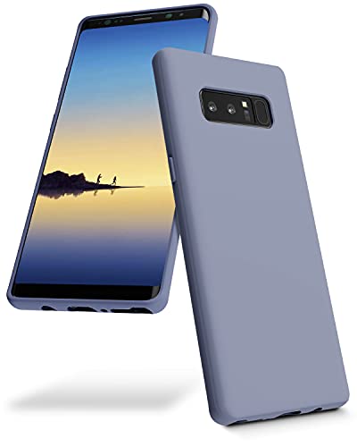 GOOSPERY Liquid Silicone Case for Galaxy Note 8 (2017) Silky-Soft Touch Full Body Protection Shockproof Cover Case with Soft Microfiber Lining - Lavender Grey