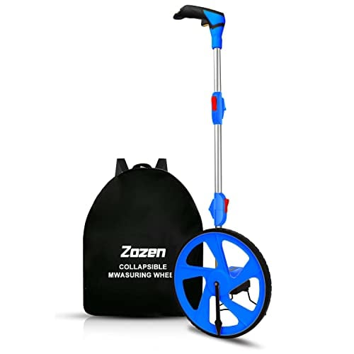 Zozen Measuring Wheel, Measure Wheel, Wheel Measuring Tool, Rolling Tape Measure Wheel - 3-Sections Collapsible with Backpack [Up To 10,000Ft]| 12 Diameter Wheel - Adapt to various roads.