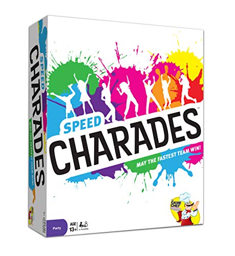 Charades Party Game  Speed Charades Board Game - Fast-Paced Party Game - Includes 1400 Charades - Perfect for Groups and Family Game Nights