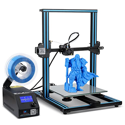 Creality 3D CR-10 Large FDM 3D Printer All Metal Frame 12x12x15.5 Inch Build Volume and Heated Bed Includes Glass Bed with Blue Strips for Beginners PLA TPU ABS Filaments