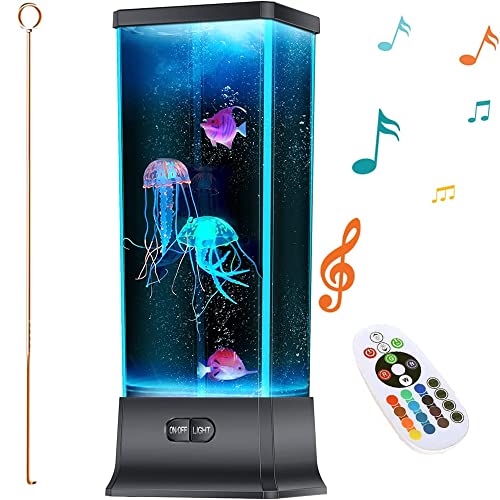 Gifts for Kids Boy Girl Men Women Birthday Christmas Thanksgiving All Holiday Jellyfish Lava Lamp with Music Bluetooth Speaker Table Sensory Night Mood Light