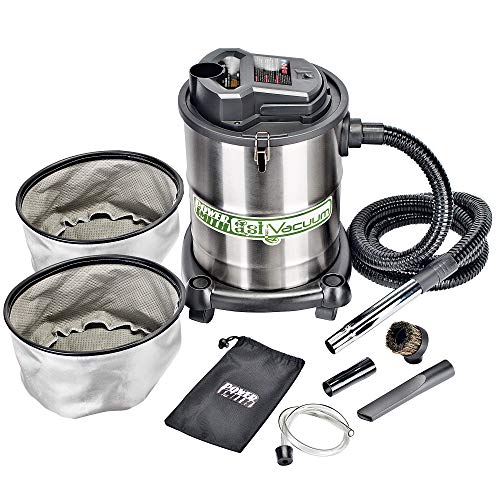 PowerSmith PAVC102 10 Amp 4 Gallon All-In-One Ash and Shop Vacuum/Blower with 10' Hose, Brush Nozzle, Pellet Stove , 16' Power Cord, 1 1/4" Adapter, and 2 Filters, Silver