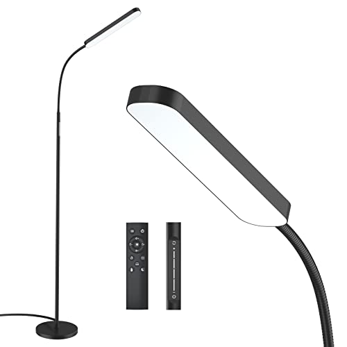 Wio-Mio Led Floor Lamp with 4 Color Temperature and Stepless Dimmer, Remote and Touch Control Floor Lamp, Adjustable Gooseneck Standing Lamp for Living Room