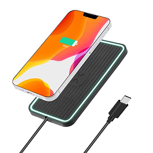 POLMXS Wireless Charger,15W Wireless car Charger Charging pad Non Slip Charger pad Fast Wireless Phone Charger for car Cell Phone Wireless Charging mat typc Cable galaxy21/20 Note10 S9S10S8 (C16)