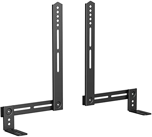 USX MOUNT Soundbar Mount Sound Bar TV Mount for Mounting Above or Under TV, Sound Bar Mount Up to 13.2 Lbs, Two Removable and Lockable Hooks for Back or Bottom Holes