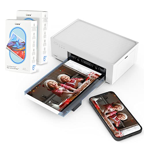 Liene 4x6'' Photo Printer Bundle (100 pcs +3 Ink Cartridges), Wi-Fi Picture Printer, Photo Printer for iPhone, Android, Smartphone, Computer, Dye-Sublimation, Portable Photo Printer for Home Use