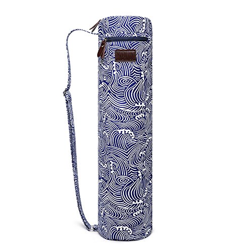 FREMOUS Yoga Mat Bag,Full-zip Exercise Yoga Mat Carry Bag for Women and Men - Double Storage Pocket,Easy Access Zipper, Adjustable Shoulder Strap and Handle,Fits Most Mats(wave)