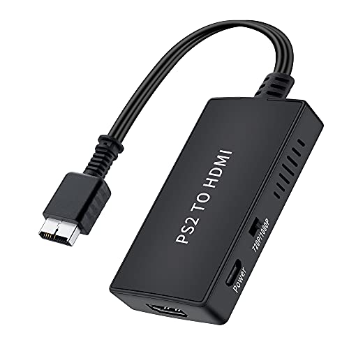 Sheiaier PS2 to HDMI Converter Adapter, PS2 to HDMI Adapter Supports HDMI Video Output for All PS2 Display Modes