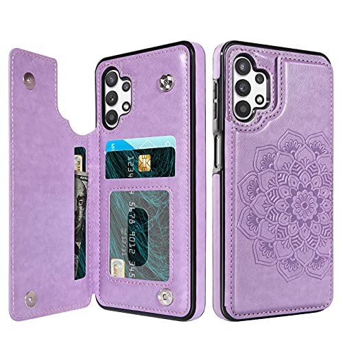 BENTOBEN Samsung Galaxy A32 5G Wallet Case, PU Leather Heavy Duty Rugged Shockproof Protective Cases with Card Slots Cash Holder Phone Case for Samsung Galaxy A32 5G 6.5 Inch 2021, Purple