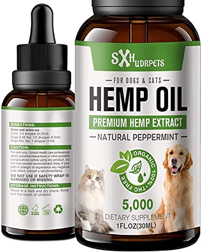 SUXHDRPETS Hemp Oil for Dogs and Cats - Hip and Joint Support High Potency Best Cbdmd Cbdfx CBS CDB Zero BD Oil