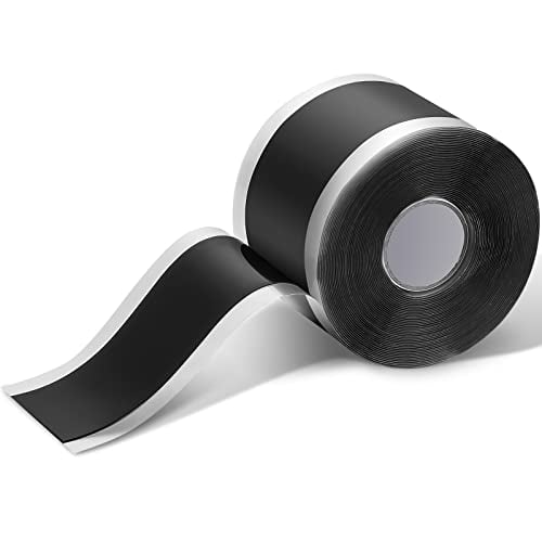 1.5 in x 36 ft Self Fusing Silicone Tape Black Waterproof Rubber Tape for Hose Seal Pipe Leak Repair Plumber Grip Rescue Duct Tape, Wrapping Electrical Wires, 0.5 mm Thick