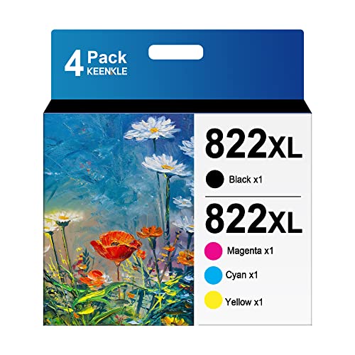 822XL Remanufactured Ink Cartridge Replacement for Epson 822XL Ink Cartridges Combo Pack Epson 822 XL T822XL Epson 822XL Ink Cartridges to use with Pro WF-3820 WF-4820 WF-4830 WF-4833 Printer4 Pack