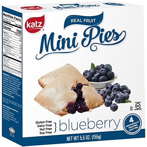 Katz Gluten Free Blueberry Mini Pies | Dairy Free, Nut Free, Soy Free, Gluten Free | Kosher (6 Packs of 4 Mini Pies, 5.5 Ounce Each)