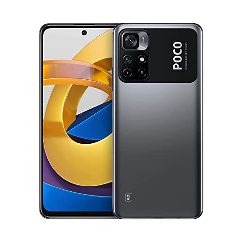 Poco M4 PRO 5G + 4G Volte Global Unlocked GSM 6.6" Octa Core 50mp Camera (Not Verizon/Boost/Cricket CDMA) + Car Fast Car Charger Bundle (128GB + 6GB, Power Black)