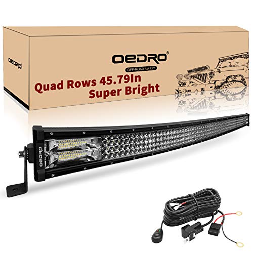 OEDRO LED Light Bar Curved with Wiring Harness Quad-Row 42In 1128W Spot Flood Combo Led Lights Work Lights Fog Driving Light Off Road Light 12/24V Fit for Pickup Jeep SUV 4WD 4X4 ATV UTE Truck Tractor