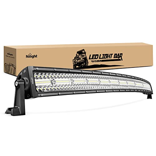 Nilight 42 Inch LED Light Bar 320 LED Chips 11240LM Curved Triple Row Spot Flood Combo High Power LED Driving Lights Off Road Lights for Trucks SUV Ute ATV Truck 4x4 Boat, 2 Years Warrant