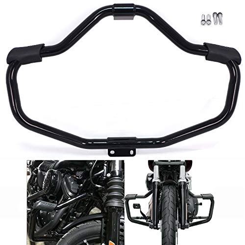 HTTMT- Front Engine Guard Highway Crash Bar Compatible with H-D Sportster 883 1200 XL XR 48 72 04-20 Glossy Black [P/N: MT504-002-GBK]