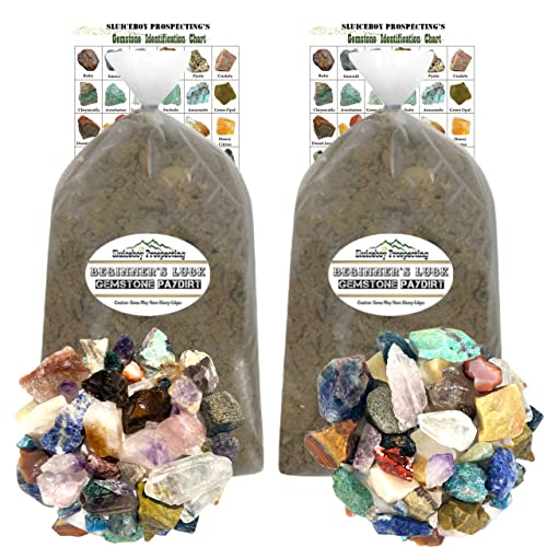 Gem Mining Rough Stone Mix | 8 POUNDS of Gemstone Paydirt | 2 Pack Special | Guaranteed Gemstones | Mining Rock Dig Gem Dig