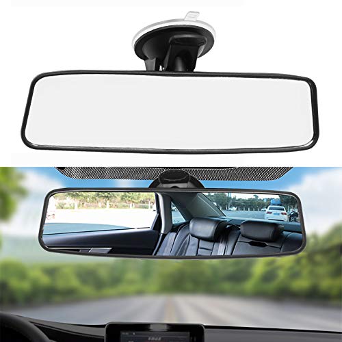 Vkinman Rear View Mirror, Adjustable Car Interior Rear View Mirror Car Seat Child Safety Mirror for Universal Cars Trucks SUV--9.64 x 2.6 inch (White)