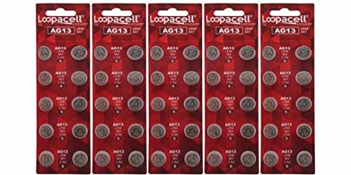 LOOPACELL 50 Pack AG13 / LR44 / L1154 / 357 / A76 / Battery