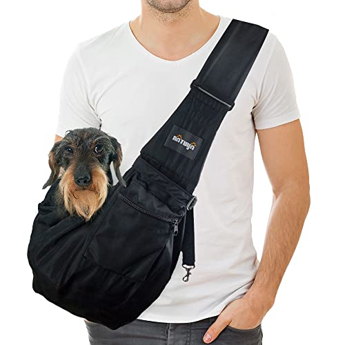 NATUYA Pet Dog Sling Carrier Puppy Carrier Bag Waterproof Breathable Lightweight Small Dog Carrier Adjustable Strap Hand-Free Dog Sling for Outdoor Activity or Subway