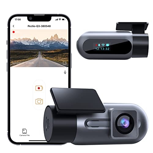 Dash Cam WiFi FHD 1080P Car Camera, Front Dash Camera for Cars, Mini Dashcams for Cars with Night Vision, 24 Hours Parking Mode, WDR, Loop Recording, G-Sensor, APP, Support 128GB Max