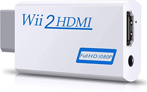 CHS Wii Hdmi Converter Adapter, Goodeliver Wii to Hdmi 1080p Connector Output Video 3.5mm Audio - Supports All Wii Display Modes, White