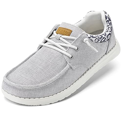 STQ Casual Shoes for Women Plantar Fasciitis Relief Lightweight Orthopedic Comfy Sneakers Light Grey US 8