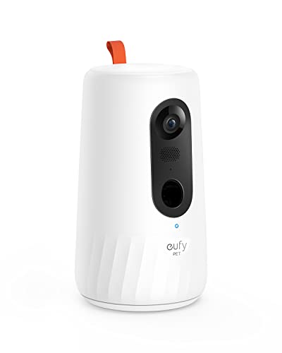 eufy Pet Camera for Dogs and Cats, On-Device AI Tracking and Pet Monitoring, 360 View, 1080p Dog Camera with Treat Dispenser, Doggy Diary, Local Storage, 2-Way Audio, Phone App, No Monthly Fee
