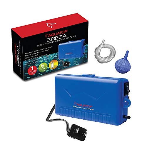 Aquatop BREZA Battery Powered Air Pump with AC Power Failure Sensor  Automatic Backup Power System, Aquarium Air Pump, Versatile & Portable For Aquatic Transport, AC-DC-One