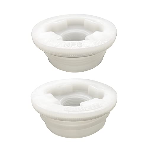 Bung Cap 2" with 3/4" Knock Out Combo 2pc (1 Buttress Thread & 1 NPT Thread) Fits Plastic 15, 30, 55 Gallon Drum,