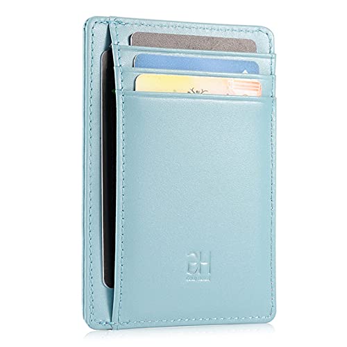 GH GOLD HORSE Slim RFID Blocking Card Holder Minimalist Leather Front Pocket Wallet for Women