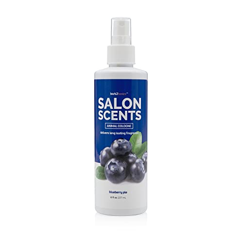 Bark2Basics Salon Scents Pet Grooming Cologne - 8 oz, Natural Professional Groomer Grade Perfume Deodorant for Dogs and Cats, Long Lasting, Deodorizing (Blueberry Pie)