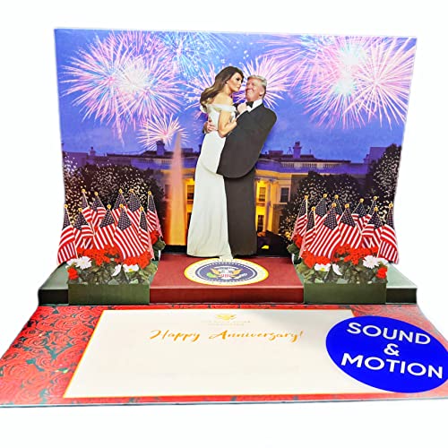 DANCING Donald Pop Up Anniversary Card with MOTION & MUSIC, Funny Anniversary Card for Parents, Says Happy Anniversary in Trump's REAL Voice, Anniversary Cards for Him, Anniversary Card for Couple