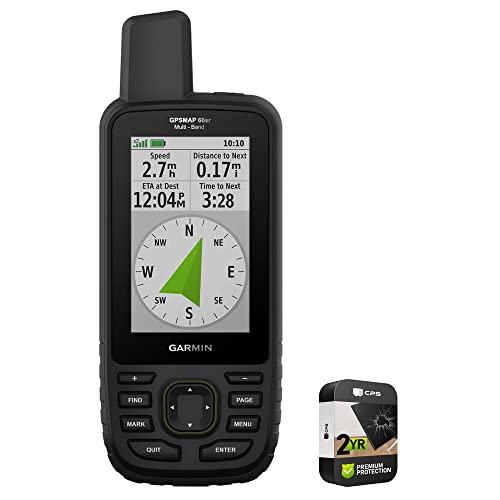 Garmin 010-02431-00 GPSMAP 66sr Handheld GPS Outdoor Navigator w/ABC Sensors and 3'' Color Display Bundle with Premium 2YR CPS Enhanced Protection Pack, Black (E99GRGPSMAP66SR)
