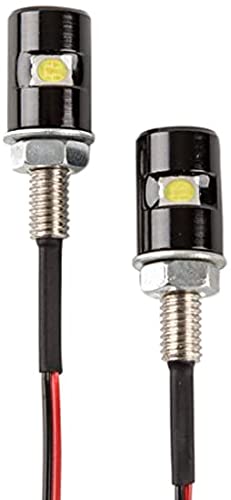 CZC AUTO 2PCS License Plate Light, License Tag Screw Bolt Lamp, 12V White LED Bulb, Waterproof/Rainproof, Black Aluminium Light Holder, Legal for Car Motorcycle Truck RV ATV Bike