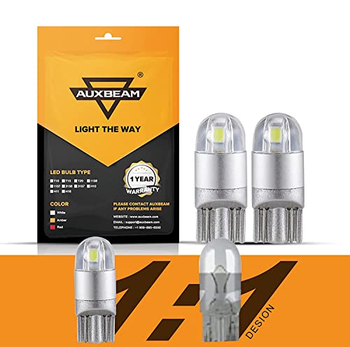 Auxbeam 194 LED Bulb, 168 w5w LED Bulbs 6000K White, 3030 Chip T10 2825 LED Replacement Bulbs for License Plate lights, Dome Map Light, Courtesy Light Bulbs (2 PCS)