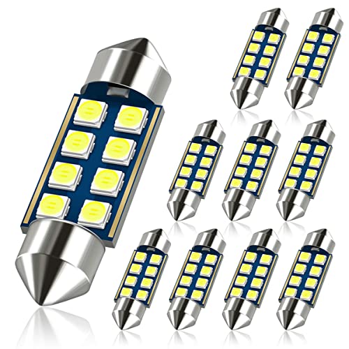 DODOFUN 12V 36MM Festoon 6418 DE3423 DE3425 6000K White Extra Bright LED Bulbs for Car Interior Lights License Plate Map Dome Trunk Door Courtesy Light 8-SMD Chipset Canbus Error Free