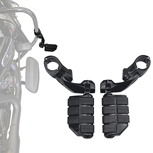 FOVPLUE 1.25" Highway pegs,Motorcycle Short Angled Adjustable Highway Footpegs for Harley Touring Road King Road Glide Street Glide Electra Glide Softail Sportster with 1 1/4" Highway Black