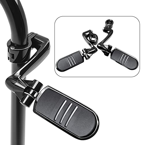 YENHUR 1.25" Highway Pegs Kit,Gloss Black Finsh,Strength Steel Clamps,Extension Arms and Streamliner Pegs Fit for Harley Davidson Electra Glide CVO Street Road Glide Road King Special Ultra Limited