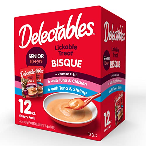 Delectables Bisque Senior Cat Treat Variety Pack, 1.4-oz, case of 12