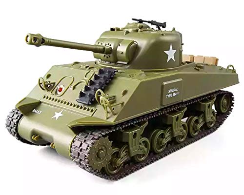 POCO DIVO Sherman M4A3 US Medium Tank RC IR Battle Panzer 2.4Ghz 1/30 Scale Model Military Vehicle w. Sound & Light