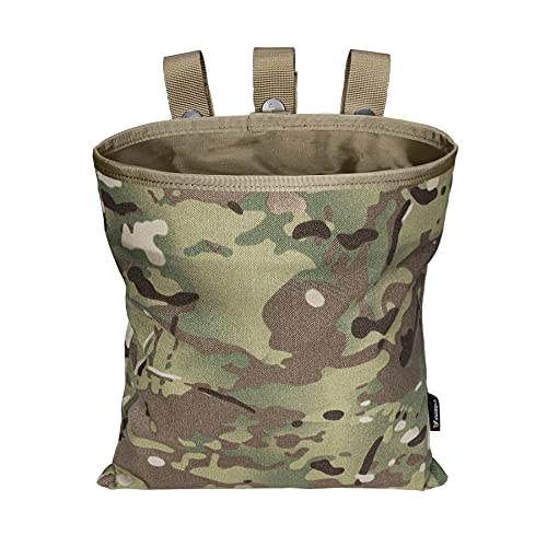 IDOGEAR MOLLE Dump Pouch Tactical Mag Recovery Pouch Drawstring Magazine Recycling Pouch Airsoft Hunting Gear (A:Multicam)