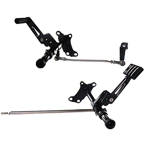 Black Forward Control Linkage With Foot Pegs For Harley 1991-2003 Sportster XL 883 1200