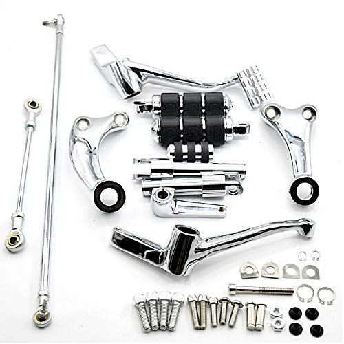 For Harley Sportster 883 2006 2007 2008 Sportster 883 Custom 2006 to 2009 XL883 XL883C XL883R Motorcycle Standard Forward Control Kit With Shifter Peg Foot Pegs And Shift Linkage (Chrome)