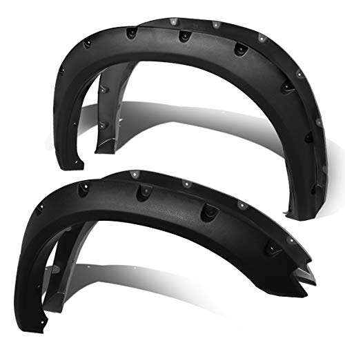 4Pcs Matte Texture Black Pocket-Riveted Style Wheel Fender Flares Compatible with Ram Truck 1500 09-19