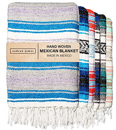 Andrew James Authentic Mexican Blankets - Traditional Handmade Woven Throw Blanket - Perfect for Yoga, Beach, Home Decor, Camping, (Starry Night)