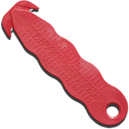 100 Safety Box Cutter Klever Kutter Utility Knife With Carbon Steel Blade - Safety Package Opener Tool Box Cutter Safex - Utility Knife Cardboard Value Pack (100, Red)